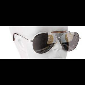Valentino Silver Aviator Sunglasses